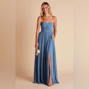Birdy Grey Grace Gown in Chiffon fabric, Twilight Blue